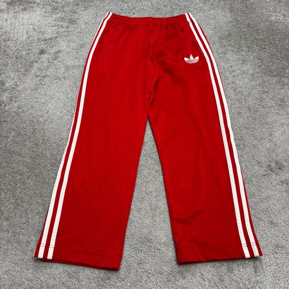 Adidas Originals 3-Striped Sweatpants Mens Small Red White Ankle Zip Pockets - Picture 1 of 16
